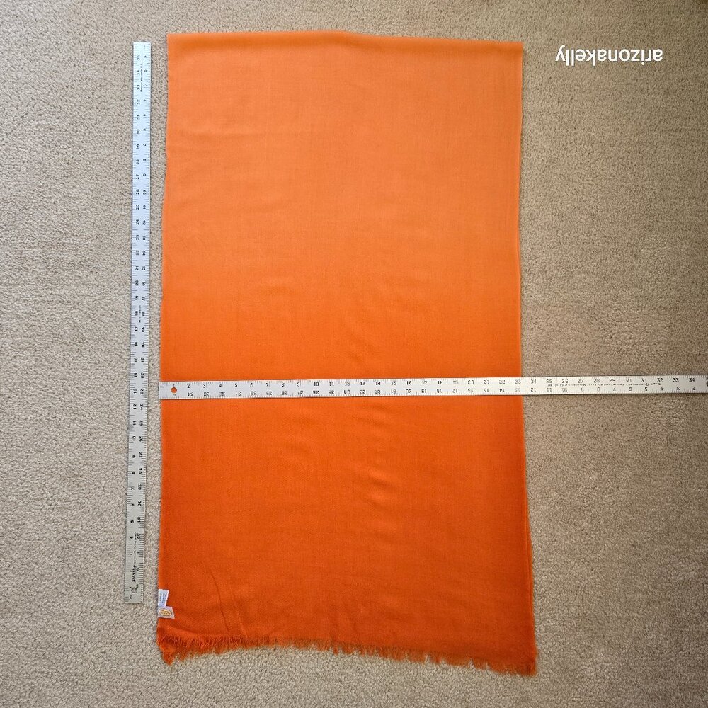NWOT Talbots Wool Cashmere Gradient Ombre Orange Scarf Lightweight